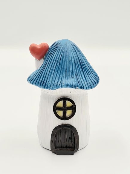 Small Blue Mushroom Fairy House