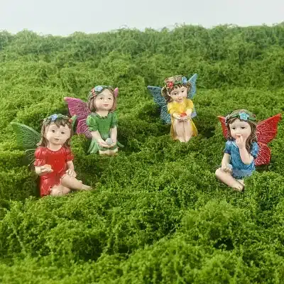 Fairy Garden Sitting Fairies Holding Gems of Magic