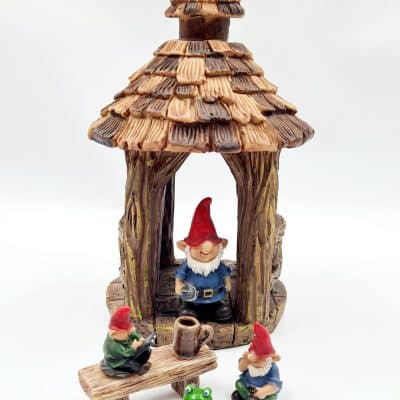 Fairy Garden Gnome and Gazebo Set