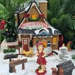LED Poinsettia Place Fairy House Christmas Set