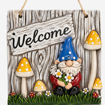 Fairy Garden Welcome Gnome Plaque