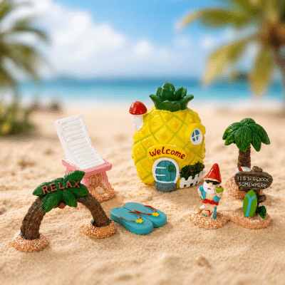 Fairy Garden Gnome Surf Shack