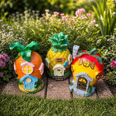 Fairy Garden Fruit And Veg 3 Houses Starter Set
