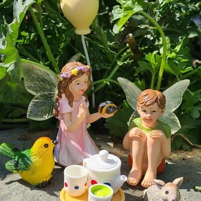Fairy Tea Time Garden Set with Fairies, Animals & Accessories