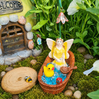 Fairy Gardens Bath Time Display with Fairy, Duck and Ladybird