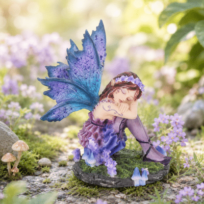 Akina Sleeping Purple Fairy Ornament – 10cm